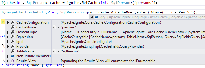 ICacheQueryable Debug View