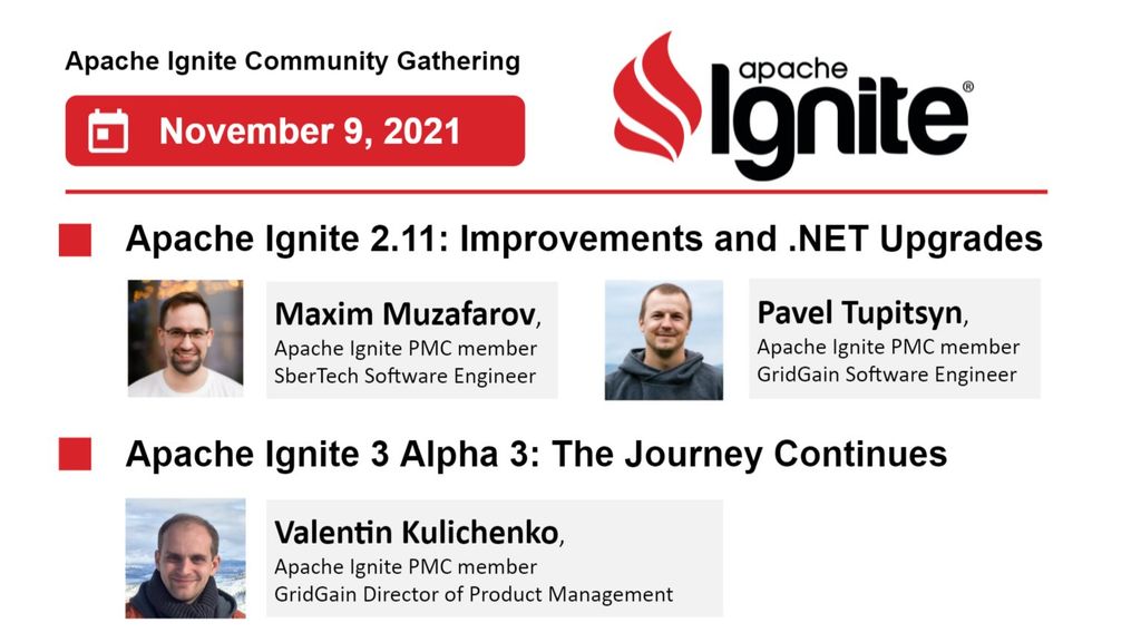 Apache Ignite Community Gathering - November 9, 2021